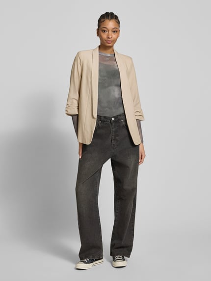 PIECES Regular Fit Longblazer mit Viskose-Anteil Modell 'BOSELLA' Beige 1