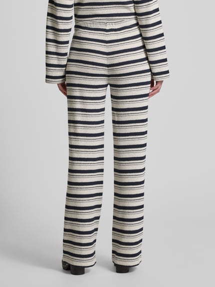 Jake*s Casual Flared stoffen broek met elastische band Ecru - 5