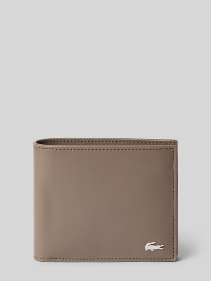 Lacoste Portemonnee van echt rundleer Model 'BILLFORD COIN' Leem - 1