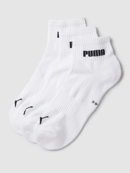 PUMA Sneakersokken met labelprint in een set van 3 paar Wit - 1