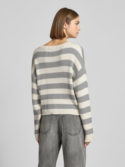REVIEW Gebreide pullover met ronde hals Lichtgrijs gemêleerd - 5