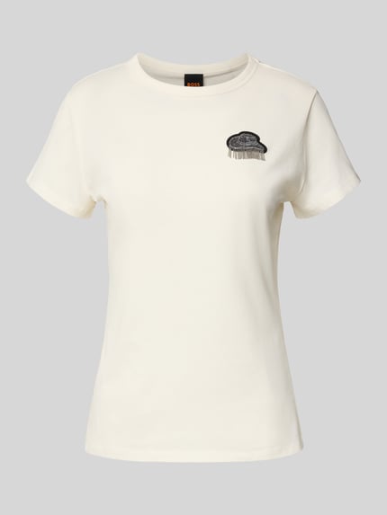 BOSS Orange T-shirt o kroju Slim Fit z czystej bawełny Złamany biały 2