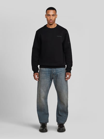 G-Star RAW Regular Fit Sweatshirt mit Ton-in-Ton Logo-Details Black 1