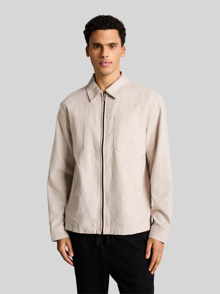 Tom Tailor Regular Fit Blouson aus Leinen-Baumwolle-Mix Beige 4