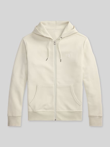 Produktfoto, Regular Fit Sweatjacke aus Baumwoll-Mix von Polo Ralph Lauren, jasny beż, gładka powierzchnia, dwie kieszenie, jednolity kolor