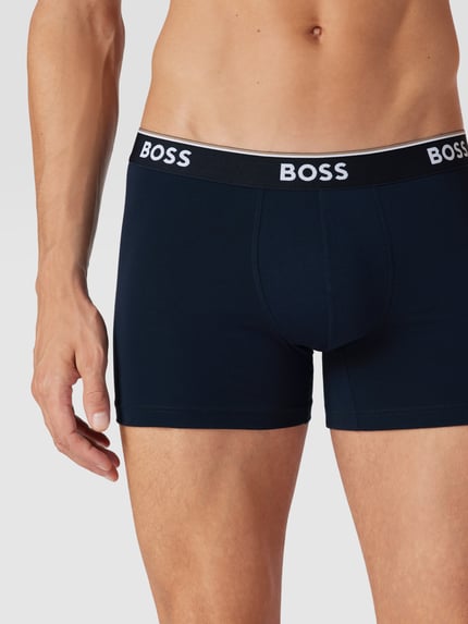 BOSS Trunks mit Logo-Bund im 3er-Pack Modell 'Power' Dunkelblau 3