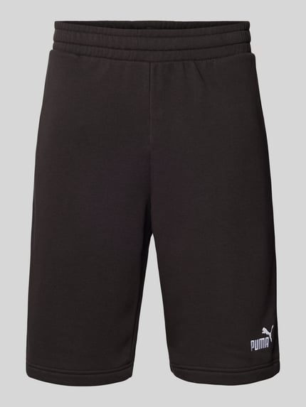 PUMA Performance Regular fit sweatshorts met labelstitching, model 'ESS No. 1' Zwart - 2
