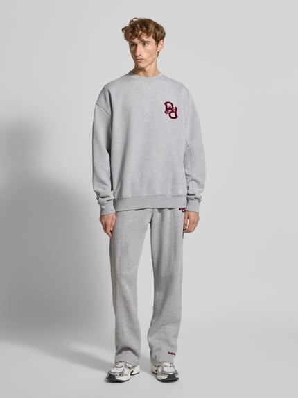 PEGADOR Sweatshirt met ronde hals, model 'Troker' Lichtgrijs gemêleerd - 1