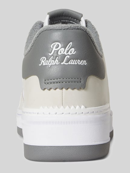 Productfoto, Low Top Sneaker uit leer-mix model 'MASTERS' van Polo Ralph Lauren, uni kleur, ronde neus, vlakke zool, glad leer, labeldetails
