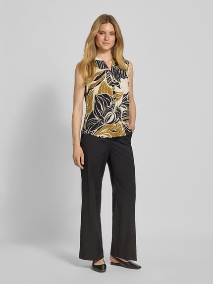 Tom Tailor Top bluzkowy o kroju regular fit ze wzorem na całej powierzchni Czarny 1