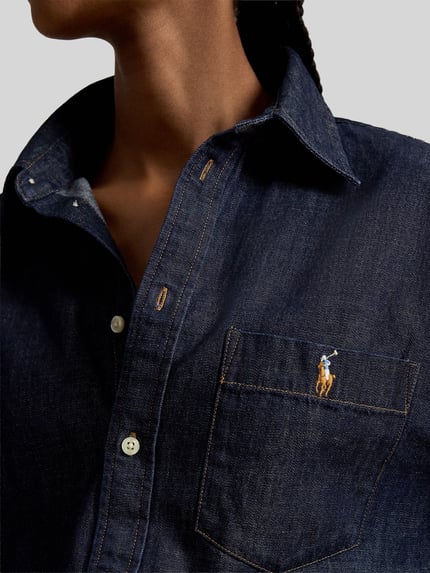 Polo Ralph Lauren relaxed fit overhemdblouse van puur katoen Antraciet - 3