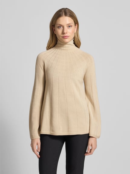 MM by Max Mara Regular fit col-pullover van zuivere scheerwol model 'GROLLA' Beige - 4