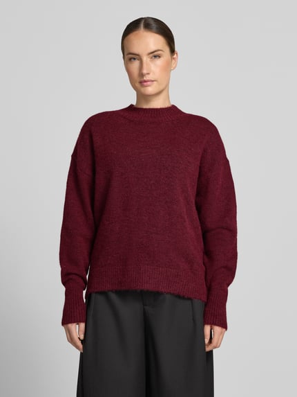ICHI Relaxed Fit Strickpullover mit Woll-Anteil Modell 'Sage' Bordeaux 4