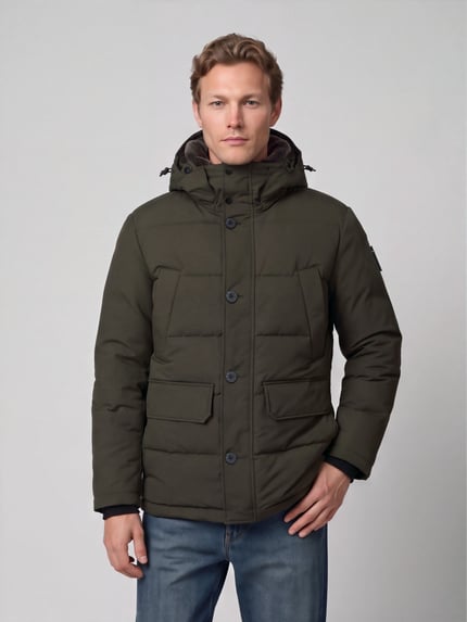Strellson Regular Fit Steppjacke mit Kapuze Modell 'PIAZZA' Oliv 4