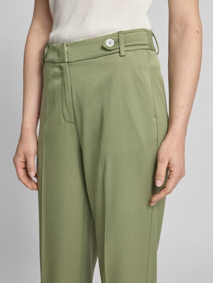 MORE & MORE Straight Leg Stoffhose mit Strukturmuster Oliv 3