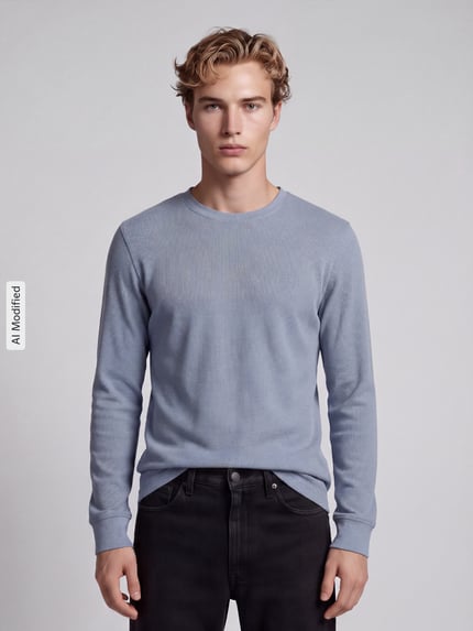 s.Oliver RED LABEL Regular Fit Langarmshirt aus reiner Baumwolle Bleu 4