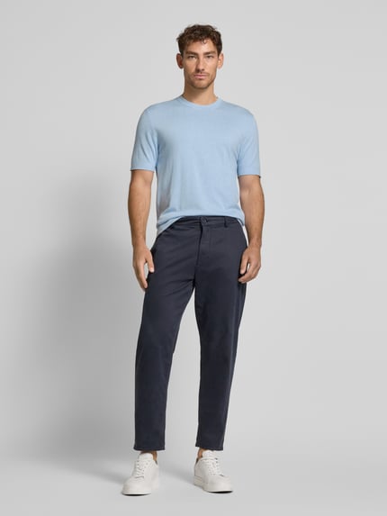 Lindbergh Relaxed fit T-shirt met ronde hals Lichtblauw - 1