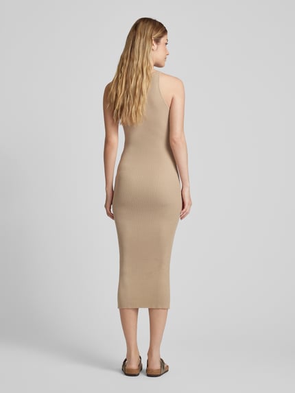 AWARE Midikleid in Ripp-Optik Modell 'JUINIPER' Camel 5
