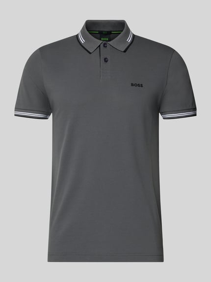 BOSS Green Koszulka polo z czystej bawełny, krój slim fit, model 'PAUL' Średnioszary 2