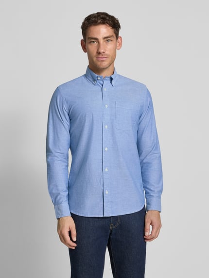 JACK & JONES Premium Freizeithemd mit Knopfleiste Hellblau Melange 4