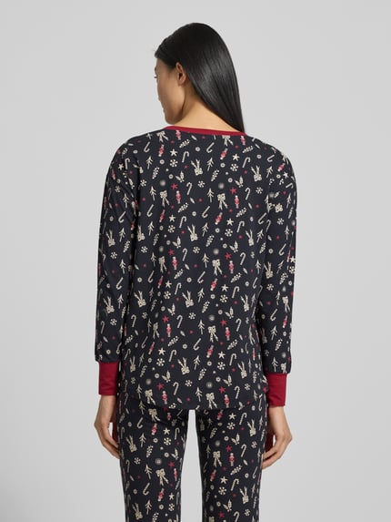 SKINY Pyjamabovendeel in all-over look met ronde hals Zwart - 5