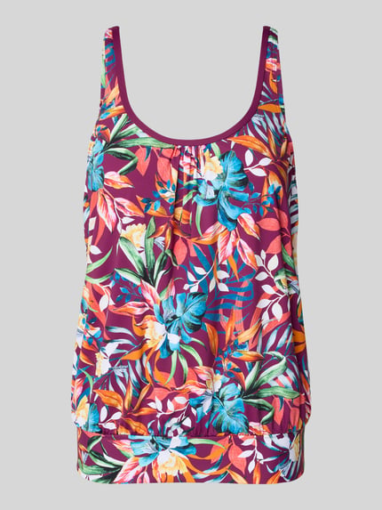 Produktfoto, Tankini-Top im Allover-Look Modell 'Cadu' von VENICE BEACH mit farbenfrohen Blumenmustern, Material-Mix mit Stretch-Anteil, Rundhalsausschnitt, Oversized