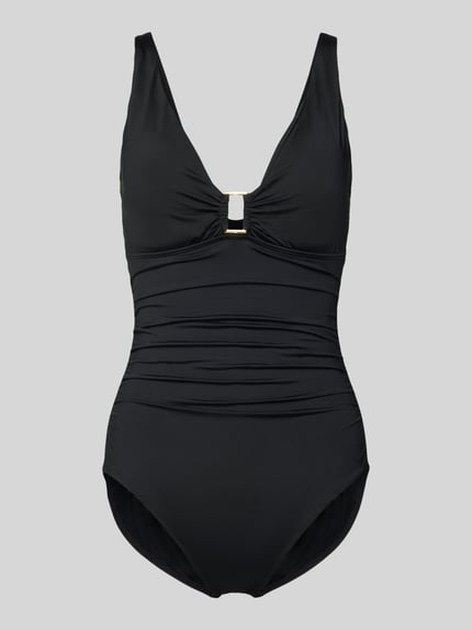 Lauren Ralph Lauren Badpak met plooien Zwart - 1
