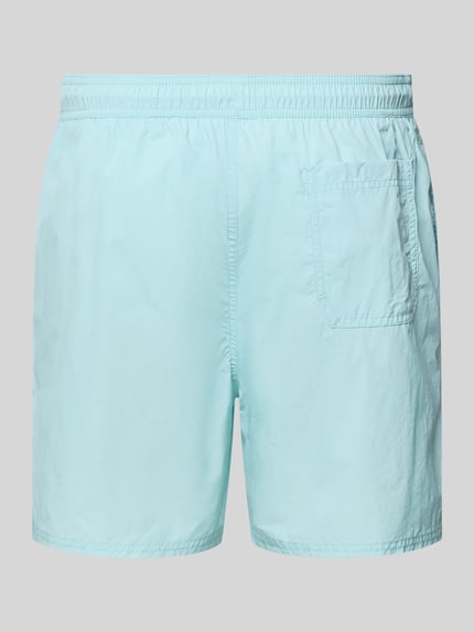 Produktfoto, Regular Fit Shorts mit Gesäßtasche von Calvin Klein Underwear in Hellblau, sichtbare Gesäßtasche, elastischer Bund, strukturierte Oberfläche