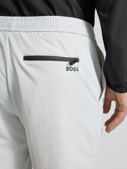 BOSS Green Regular Fit Shorts aus schnell trocknendem Material Hellgrau 3