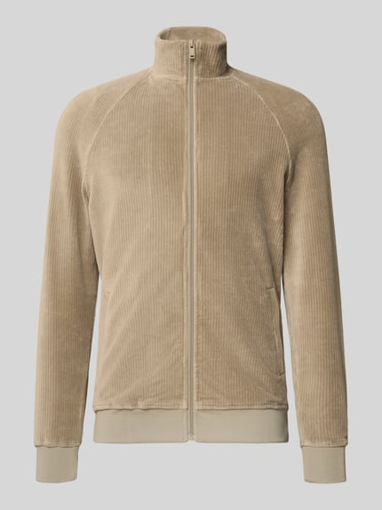 Produktfoto, Sweatjacke mit Stehkragen von MCNEAL in Beige, Baumwoll-Mix mit Stretch, Reißverschluss, gerippte Abschlüsse, reguläre Passform