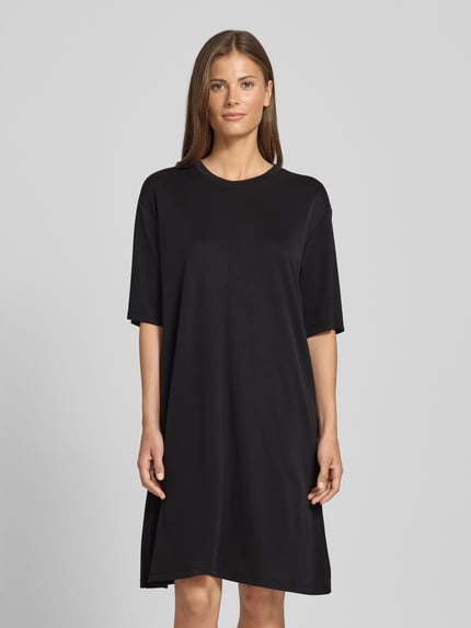 Jake*s Casual Knielange T-shirtjurk met ronde hals Zwart - 4