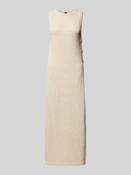 Stefanel Strickkleid mit geripptem Rundhalsausschnitt Offwhite 2