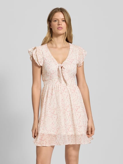 ONLY Getailleerd chiffon jurk met abstract motief, model 'ASTA LIFE' Rosé - 4