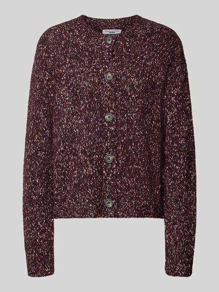 Marc O'Polo DENIM Cardigan aus Wolle mit Label-Detail Bordeaux 1
