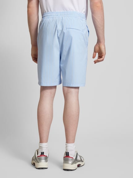 PEGADOR Regular fit sweatshorts met labeldetail, model 'RATON' Lichtblauw - 5