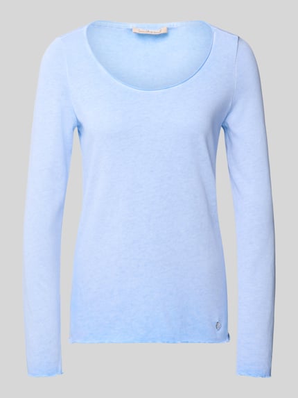 Productfoto, Longsleeve met ronde hals van Smith and Soul in lichtblauw, katoenmix, regular fit, labeldetail, gladde textuur.