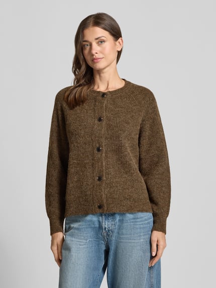 Selected Relaxed Fit Strickjacke aus Woll-Mix Modell 'LULU' Taupe 4