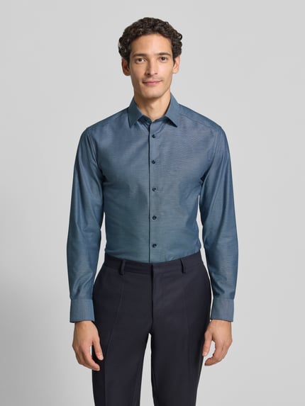 OLYMP Modern Fit Businesshemd mit Kentkragen Jeansblau 4