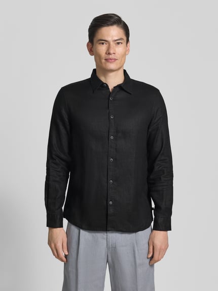 s.Oliver RED LABEL Regular Fit Freizeithemd aus reinem Leinen Black 4