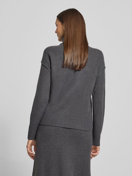Christian Berg Woman Relaxed fit coltrui met breistructuur Donkergrijs - 5