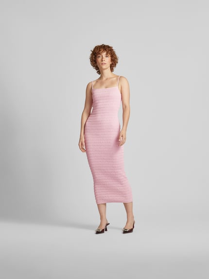 Nanushka Midi-jurk met structuurpatroon Roze - 4