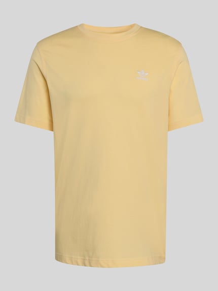 adidas Originals Regular Fit T-Shirt aus reiner Baumwolle mit Logo-Stitching Hellgelb 2