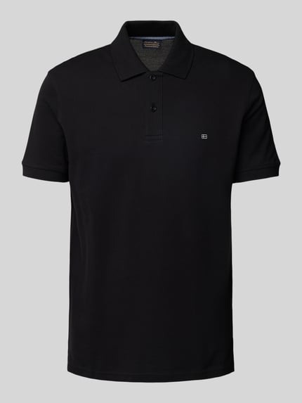 Christian Berg Men Koszulka polo z wyhaftowanym logo Czarny 2