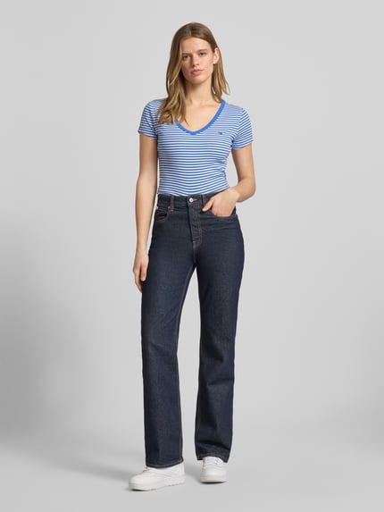Tommy Jeans t-shirt o kroju slim fit z mieszanki bawełny Niebieski 1