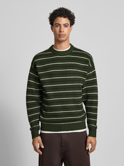 JACK & JONES Strickpullover mit Streifenmuster Modell 'SOHO OLLIE' Oliv 4