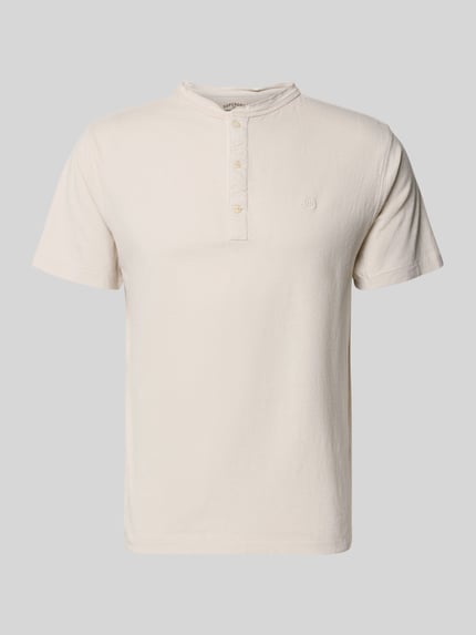 T-Shirt mit kurzer Knopfleiste Shop The Look MANNEQUINE