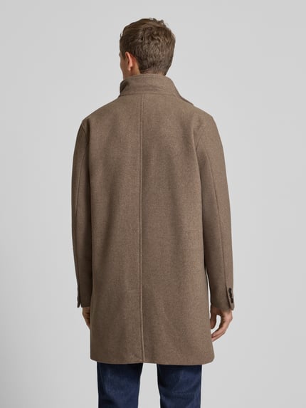 JACK & JONES Premium Lange jas van wolmix met opstaande kraag en steekzakken Taupe - 5