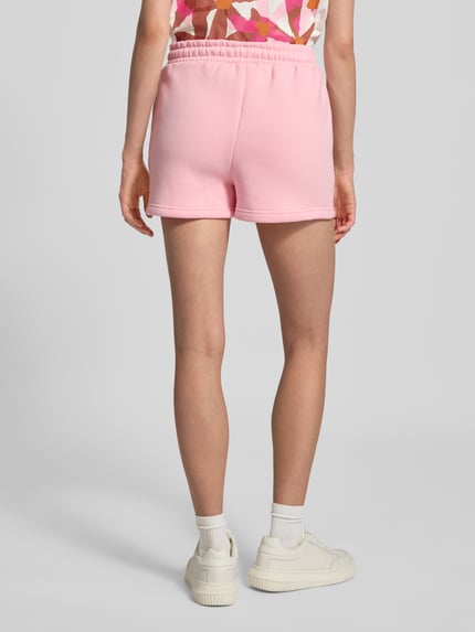 Colourful Rebel Regular Fit Sweatshorts mit Label-Stitching Rosa 5