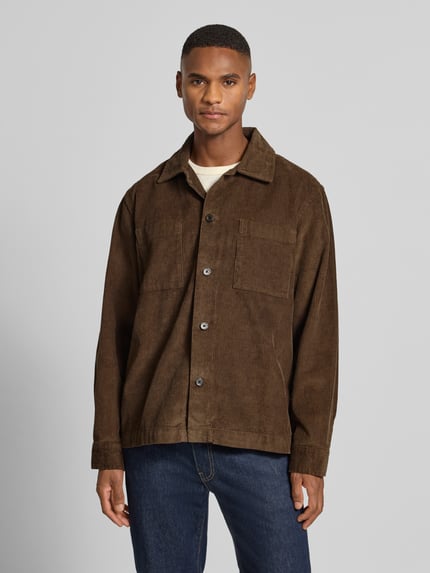 Selected Regular Fit Hemdjacke aus reiner Baumwolle Modell 'REGTATE' Dunkelbraun 4