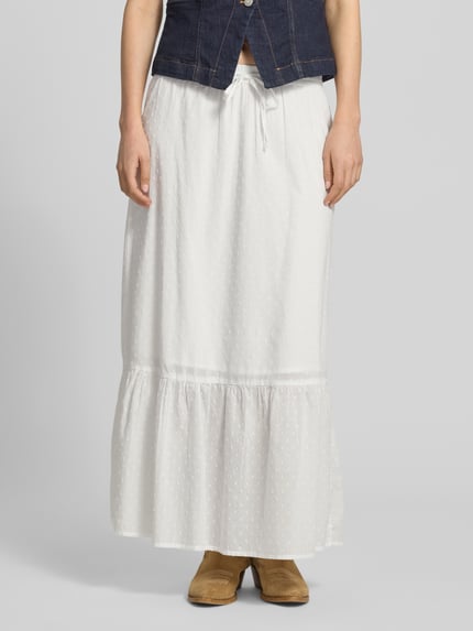 VERO MODA Rozkloszowana spódnica maxi z czystej bawełny model 'TRINE' Biały 4